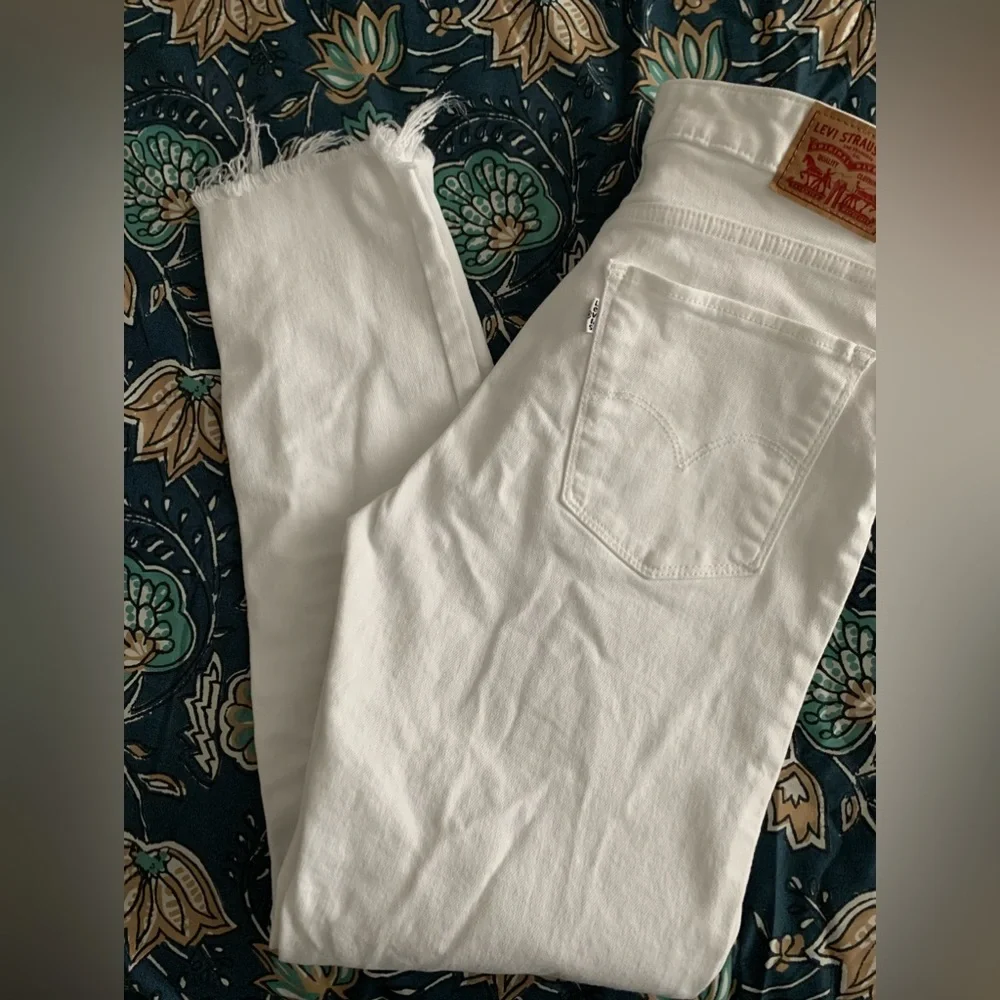 Levi's 721 Women’s Ankle high rise skinny jeans white distressed size 29 - Picture 7 of 11